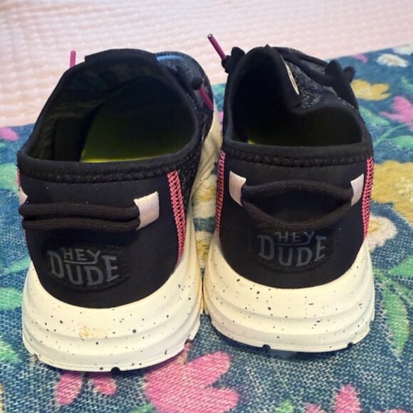 Hey Dude Black / Pink Slip-On Sneaks - Size 9 - Picture 2 of 5